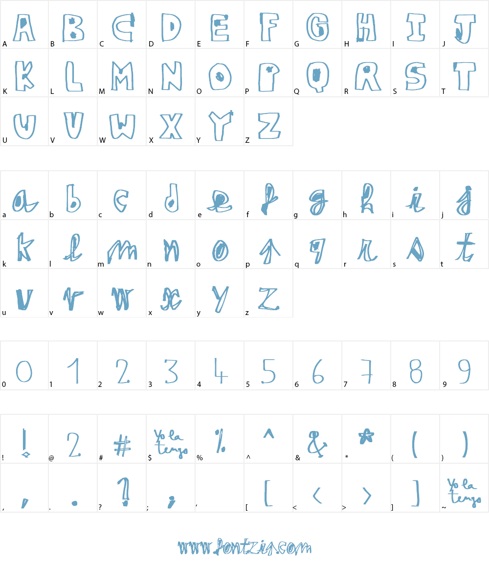 Yo La Tengo Font Character